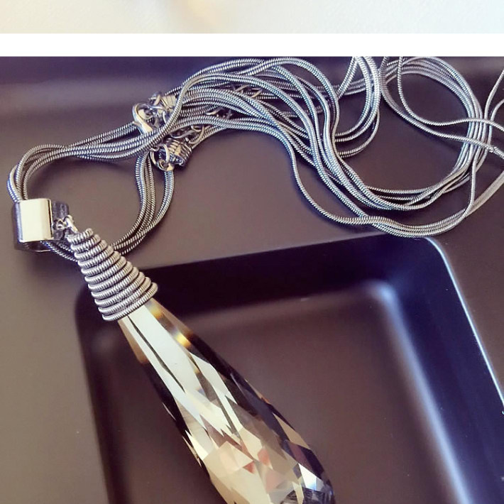 水滴水晶长款毛衣链3