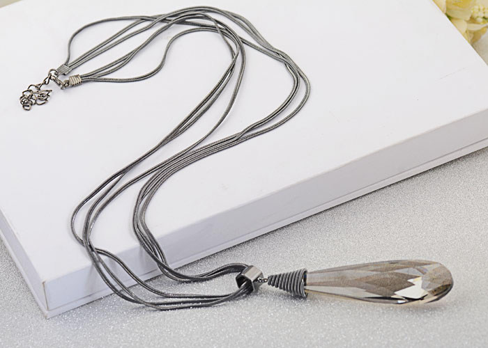 甜美水晶百搭长款项链3