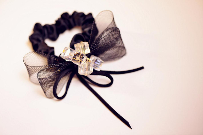 珍珠蝴蝶结水晶发圈2