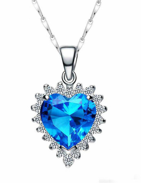 S925纯银海洋之心项链