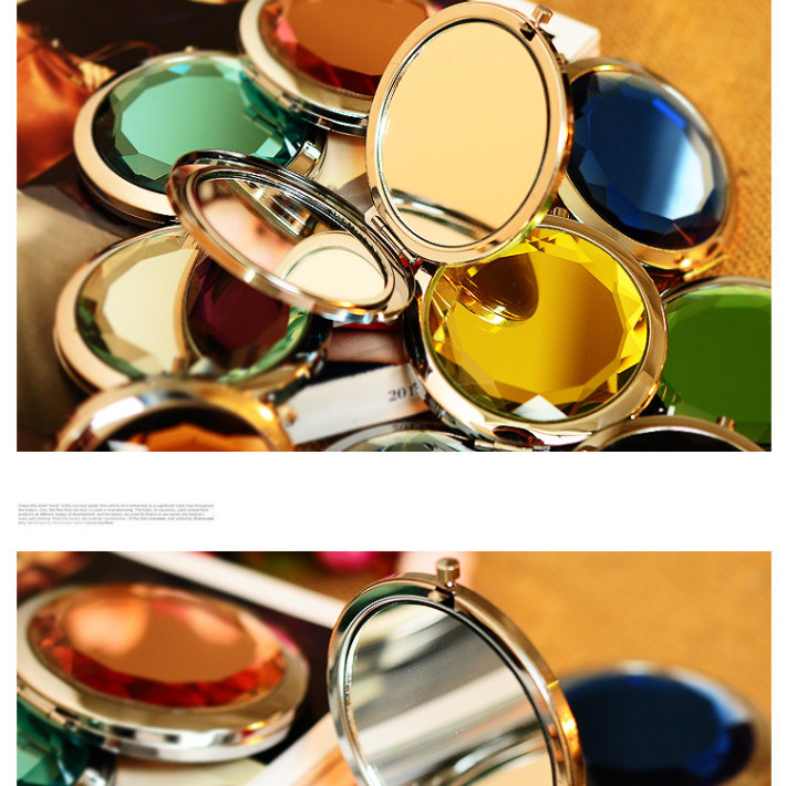 创意圆形复古水晶公主镜2