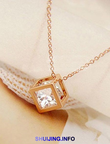 玫瑰金水晶项链