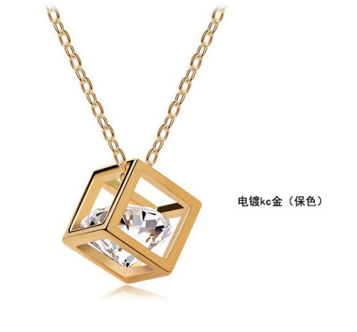 玫瑰金水晶项链2