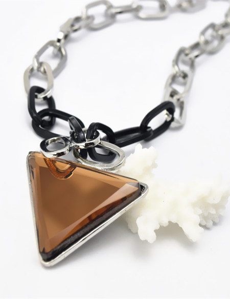 夸张欧美几何三角锁骨链