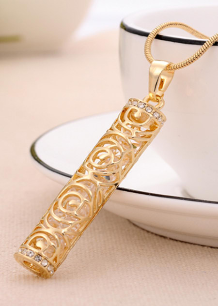 水晶玫瑰花柱链