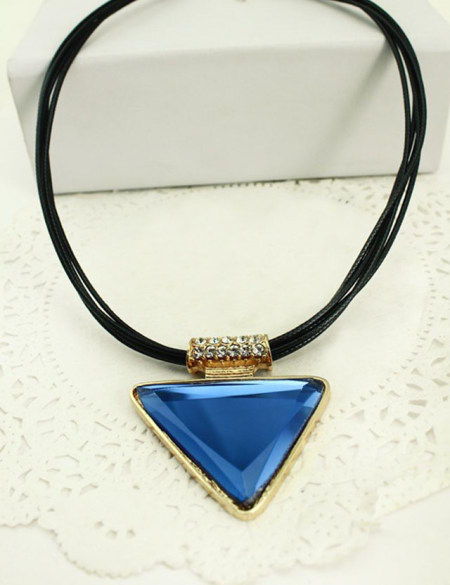 三角水晶个性几何夸张项链2