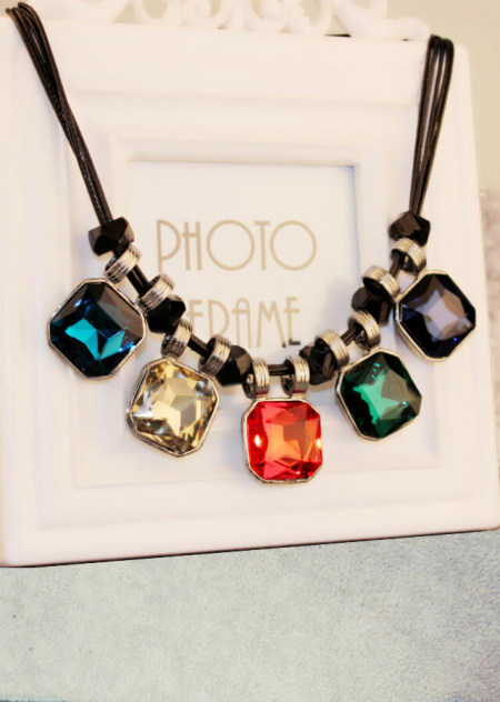 日韩短款水晶冰糖项链