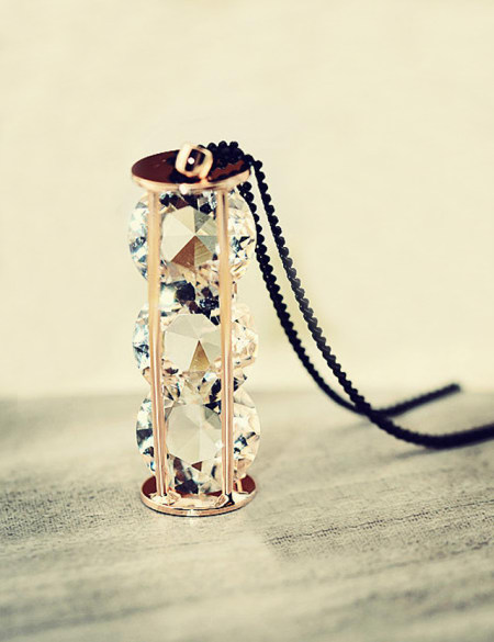 精致简约百搭水晶柱毛衣链