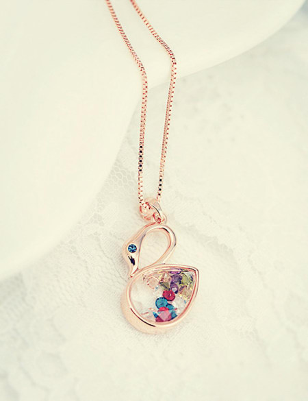 彩色水晶漂流瓶项链锁骨链2