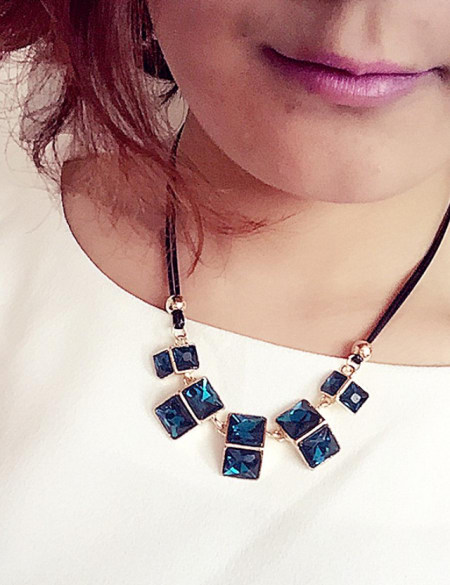 早春水晶珍珠短款夸张项链2