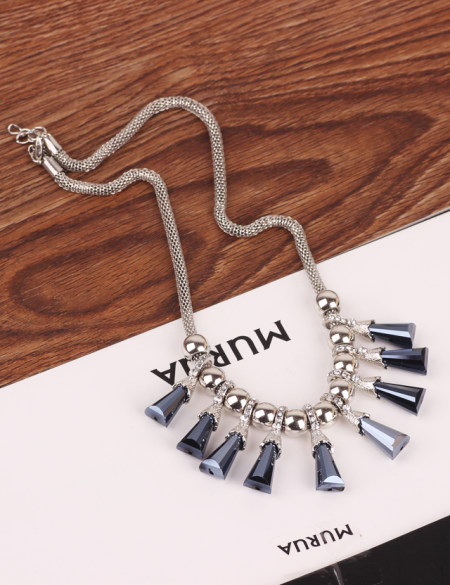 欧美夸张长水晶锁骨链2