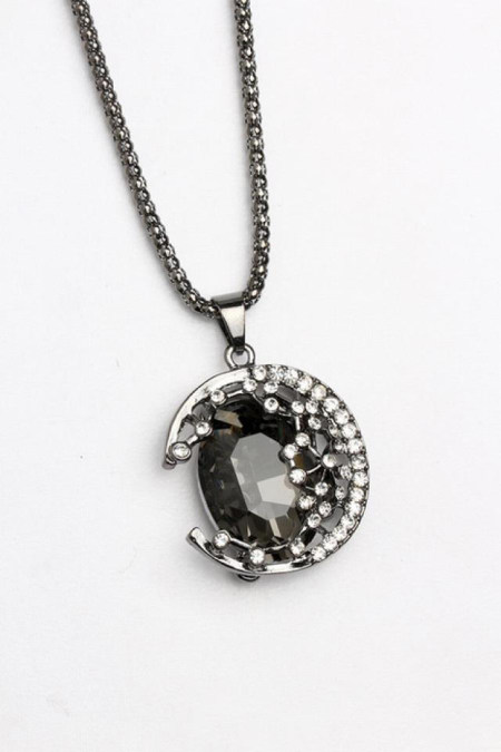 2015彩色晶石长款毛衣链3