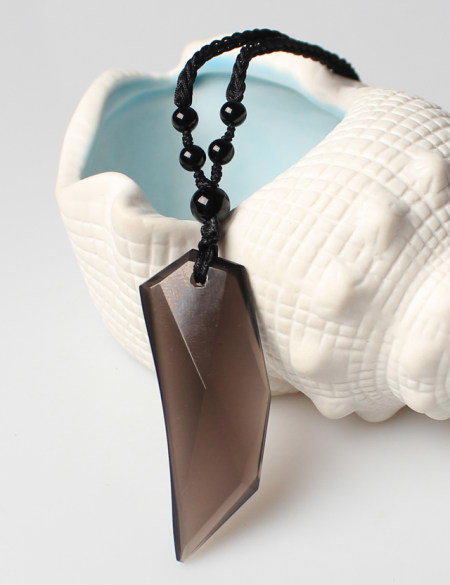 冰彩黑曜石龙牙辟邪挂坠