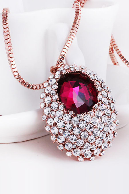 复古大水晶长款毛衣链